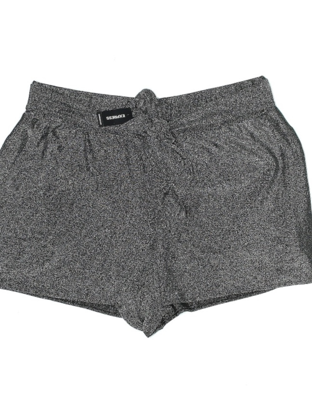 Express Silver Sparkle Drawstring Athletic Shorts